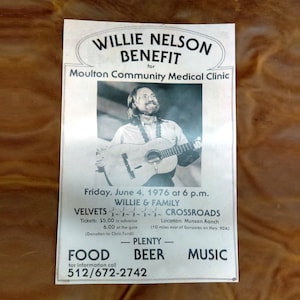 Willie Nelson Benefit Concert Poster