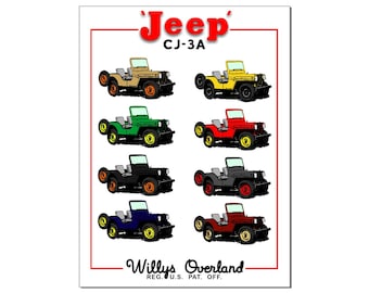 Willys Overland CJ-3A Farben Poster