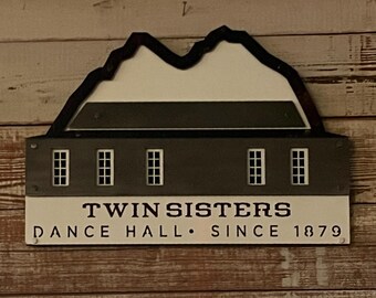 Twin Sisters Halle Dance Hall Sign from Twin Sisters, Texas