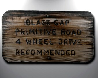 Copie du panneau de sentier de Black Gap Road dans le parc national de Big Bend, Texas