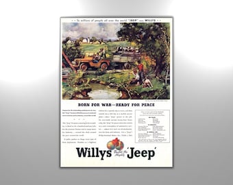 Affiche publicitaire Willys Overland