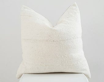 Authentic Mudcloth Pillow, Off-White/Cream White SKU: MW000