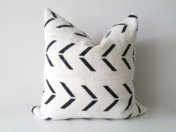 Black and white mudcloth pillow sale
