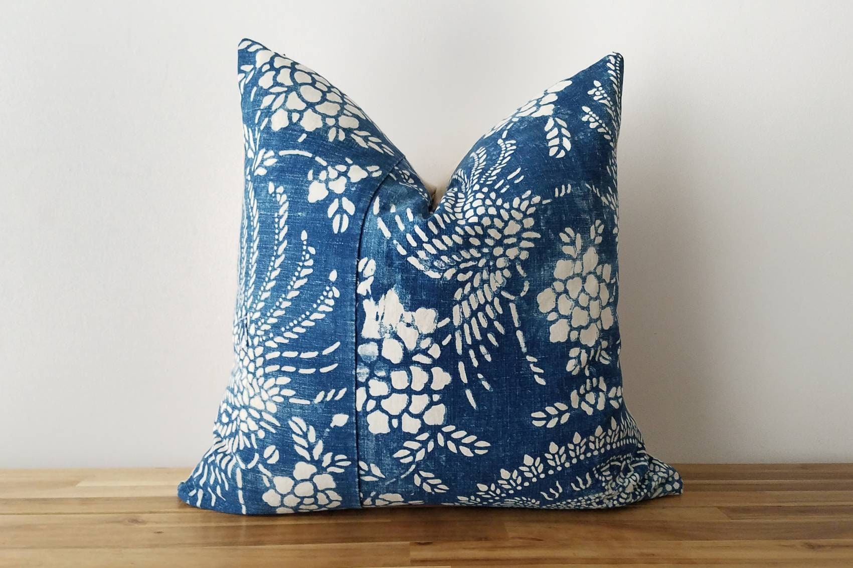 Authentique Oreiller Antique Chinois Indigo Batik