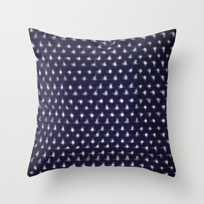 Indigo Kasuri Ikat Pillow Cover Handloomed Indigo Navy Blue Etsy