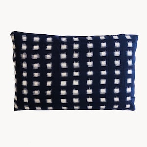Yuki | Buckwheat Pillow Cover | Indigo Resist-Dye Kasuri | Japanese Size of 14&quot; x 20