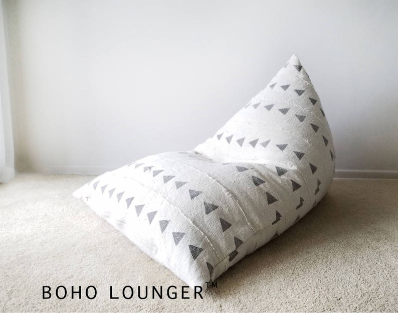 Authentic Mudcloth Boho Lounger® Mudcloth Pouf Boho Pouf image 1