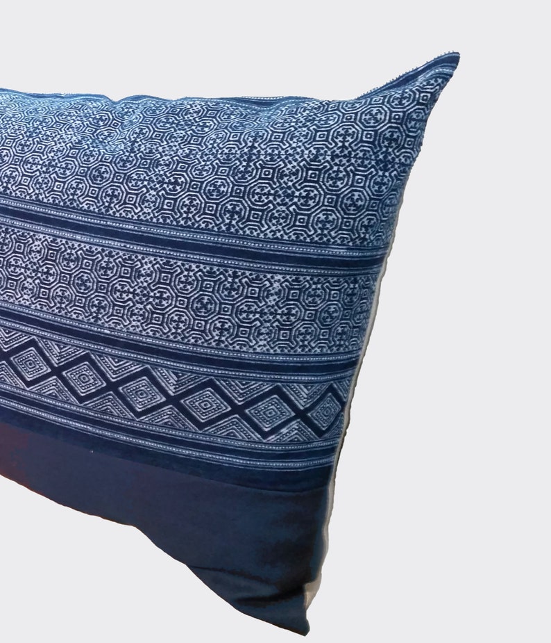 Authentic Vintage Hmong Indigo Batik Pillow Cover Natural Etsy