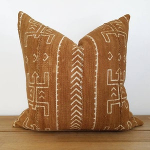 Authentic Mudcloth Pillow Cover, Malian Bogolanfini, Rust, Burnt Sienna, MBR014 image 5