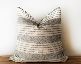 Minimalist, Scandi, Zen, Thai Natural White Cotton with Modern Sashiko Pillow, TW001