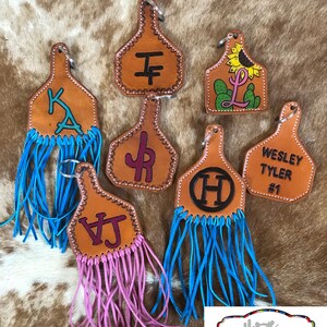 Hand Tooled Leather Cowtags