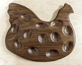 Hen platter for deviled eggs, wooden, handcrafted, Unique