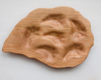 Handmade Oyster Cherry Platter, oyster plate: 1/2 Dozen Oysters