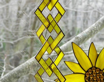 Yellow Stained Glass-Stained Glass Suncatcher-Stained Glass Mobile-Yellow Suncatcher-Yellow