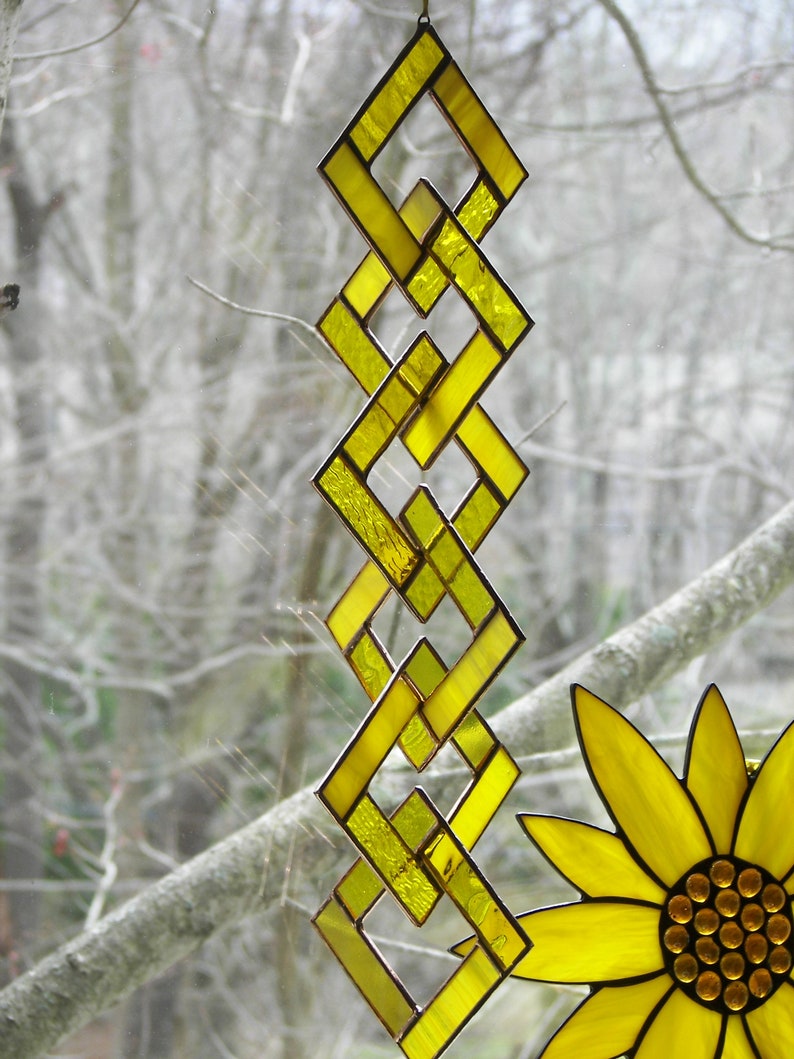 Yellow Stained Glassstained Glass Suncatcherstained Glass Etsy