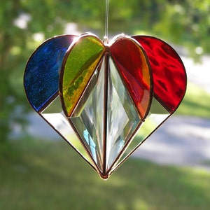 Stained Glass Rainbow Heart, Stained glass heart, Rainbow Heart, LGBTQ gift, Gay Pride, Rainbow suncatcher, Heart Suncatcher image 4