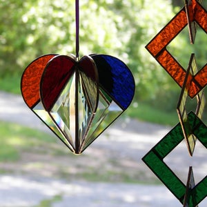 Stained Glass Rainbow Heart, Stained glass heart, Rainbow Heart, LGBTQ gift, Gay Pride, Rainbow suncatcher, Heart Suncatcher image 6