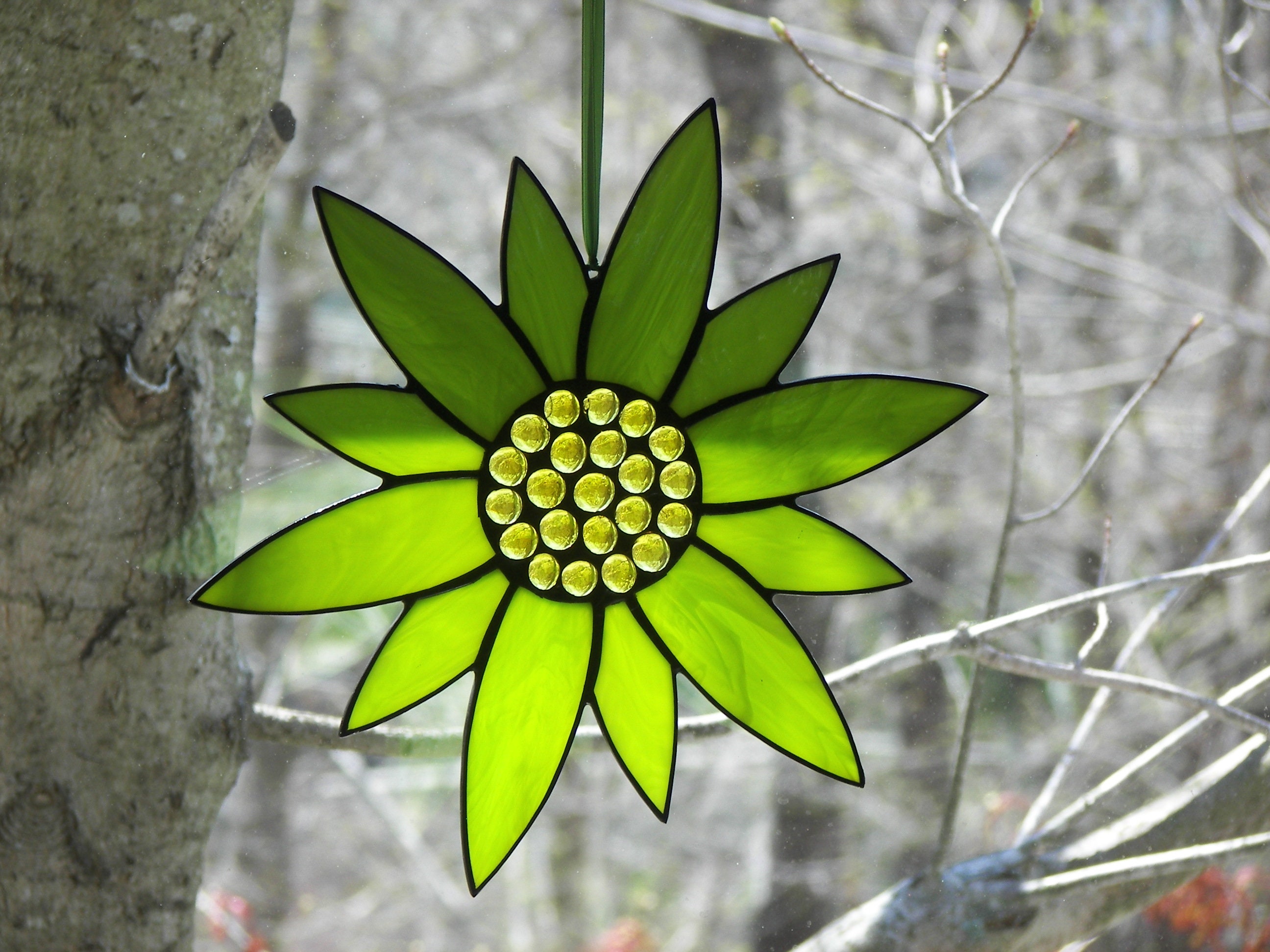 Chartreuse Stained GlassLime Green Stained Glass Green Etsy