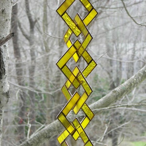 Yellow Stained Glass-Stained Glass Suncatcher-Stained Glass Mobile-Yellow Suncatcher-Yellow