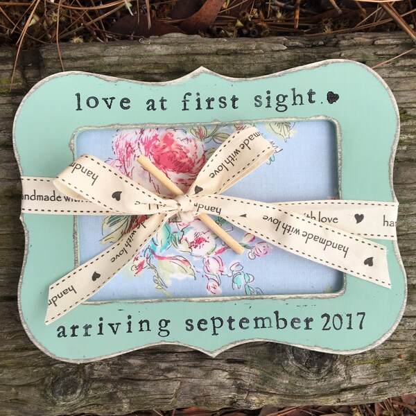 Love at first sight frame Ultrasound frame newborn baby personalized picture frame 4 x 6 frame - Flowers in December Design St