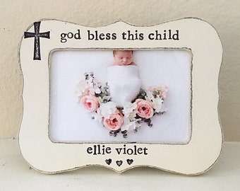 God bless this child gift, baptism gift, Jesus loves me, personalized picture frame, gift for grandma, gift for godmother, baby gift