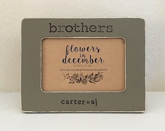 BROTHERS picture frame, gift for brother, sibling gift, brother personalized frame, baby brother, big brother - Flowers in December DS