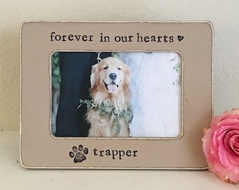 Dog memorial picture frame, forever in our hearts frame, pet memorial, in memory of, pet frame, animal frame, dog loss gift