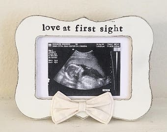 Love at First Sight Ultrasound Frame: Hand-Painted Keepsake