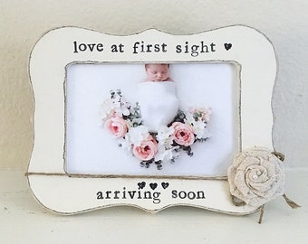 Coquette room decor, girly, live at first sight gift shabby chic, personalized baby picture frame