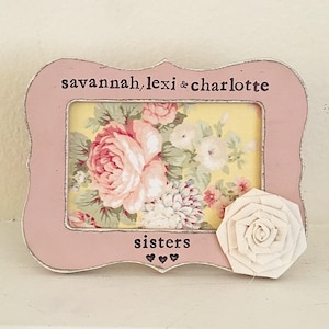 Sisters frame Gift for sister Personalized picture frame sister frame wood frame rustic home decor  - Flowers in December Design Studio