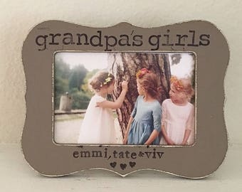 Grandpa GIFT, Grandparents frame, Grandpa frame, Personalized frame, Papa gift, Rustic home decor, farmhouse frame - Flowers in December