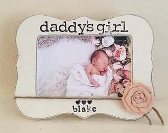 Girl dad gift, baby gift, new dad, personalized picture frame from baby, newborn frame