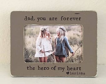 Dad GIFT, daddy gift, Dad picture frame, Father of the bride, Daddy daughter, wedding frame "dad, you are forever the hero of my heart"