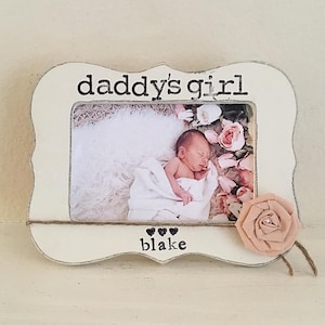 Girl dad gift, baby gift, new dad, personalized picture frame from baby, newborn frame