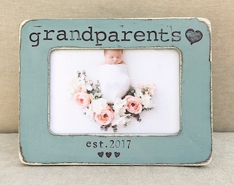 Grandparents frame, Gift for grandparents, Baby picture frame, Pregnancy reveal, Gender reveal gift, Grandma Grandpa frame