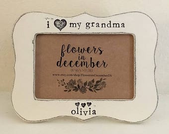 Gift for grandma Nana gift Grammy gift I love my grandma Grandma gift Mother's Day frame Personalized picture frame - Flowers in December DS