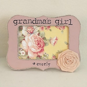 cute picture frames, grandma picture frame personalized, 4x6 wood frame, wavy picture frame