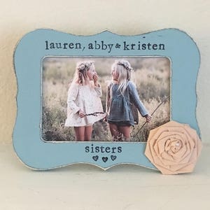 Gift for Sister, sister picture frame, sibling gift, big sister gift, flower picture frame Personalized  - flowers in December design studio