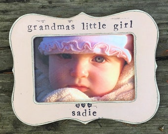 Grandma gift frame personalized picture frame baby little girl mom mommy ultrasound newborn pregnancy announcement - Flowers in December DS