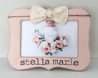 Baby girl birth announcement, name gift, newborn girl, personalized name frame, Mother’s Day gift