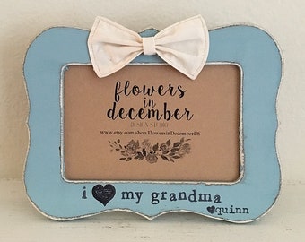 I love my grandma picture frame, bow frame, coquette, gift for grandma, nanny, mimi, grammy, Mother’s day frame for grandparents