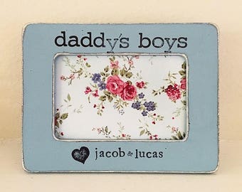 Father's Day Gift Personalized picture frame daddy gift father son Father's Day frame Gift from child - Flowers in December Design Studio