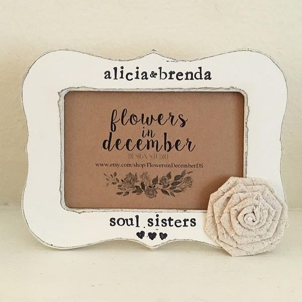 Soul sisters gift, picture frame, personalized picture frame for best friend, besties, bff, soul sister, sisters frame