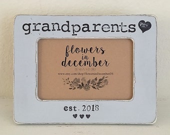 Grandparents gift Grandparents picture frame Father's Day Mother's Day personalized picture frame from grandchild - Flowers in December DS