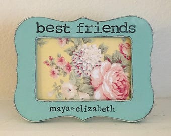 Best friends frame Best friends picture frame BFF gift personalized picture frame gift bohemian decor Wedding frame - flowers in December