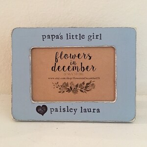 Personalized &quot;Papa&#39;s Little Girl&quot; Picture Frame: Hand Stamped Grandpa Gift