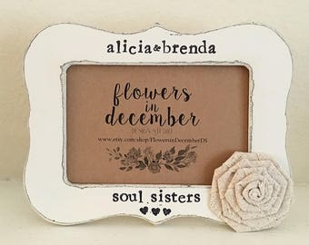 Seelenschwestern Geschenk, Bilderrahmen, personalisierter Bilderrahmen für beste Freundin, Besties, BFF, Seelenschwester, Schwesternrahmen