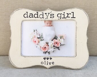 Personalized Picture Frame - Daddy's Girl Gift - Hand Stamped 4x6 Photo Frame
