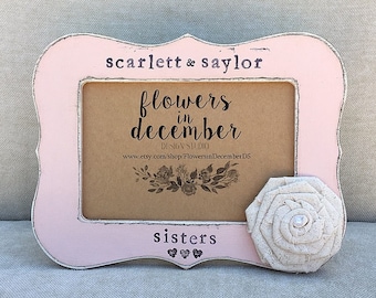 Cute baby shower gift for big sister, big sister gift from baby, personalized sisters gift - flowers in December design studio