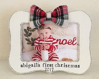 Personalized Baby's First Christmas Picture Frame: cottage christmas decor